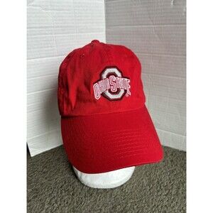 Team Ohio State Buckeyes Red Embroidered Logo Strapback Hat Cap